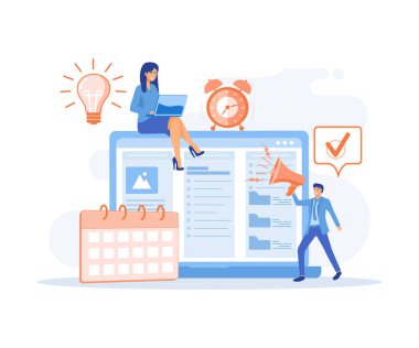 Proje yönetimi konsepti. Başarılı strateji, motivasyon ve liderlik. düz vektör modern illüstrasyon