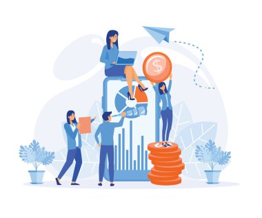 Nakit olmayan finansal işlemler, nakit ödemesiz işlemler. Ödeme sistemleri, terminaller, para transferi. düz vektör modern illüstrasyon