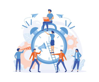 Çalışma zamanı yönetimi kavramı, hızlı tepki uyanışı. düz vektör modern illüstrasyon