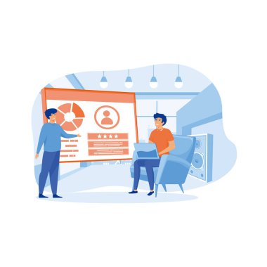 İş taşıma aracı çevrimiçi servis veya platform. İş projesi düzene giriyor. düz vektör modern illüstrasyon