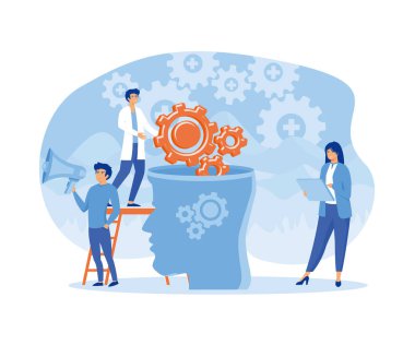 Akıl sağlığı tedavisi, psikoloji terapisi için uzman doktorluk. düz vektör modern illüstrasyon