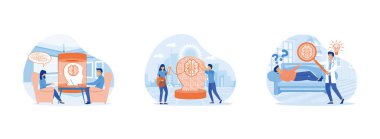 Psikiyatri danışmanı. Psikoterapi pratiği. Sosyal psikiyatri, terapist ve hasta. düz vektör modern illüstrasyon