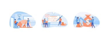 Mali ve pazarlama stratejisi fikri, iş değerini en üst düzeye çıkarırken maliyet optimizasyonu kavramı. Maliyet optimizasyonu düz vektör modern illüstrasyonunu ayarladı