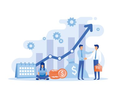 Ortaklık, takım çalışması, işbirliği, hedef alma, iniş sayfası şablonu. düz vektör modern illüstrasyon