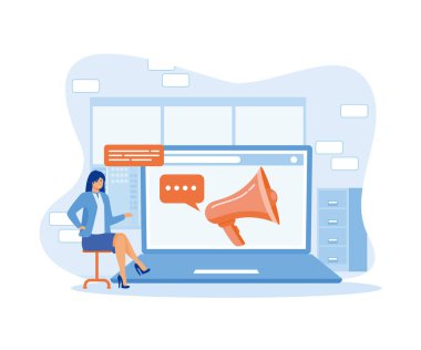 Dijital pazarlama ve tanıtım. düz vektör modern illüstrasyon