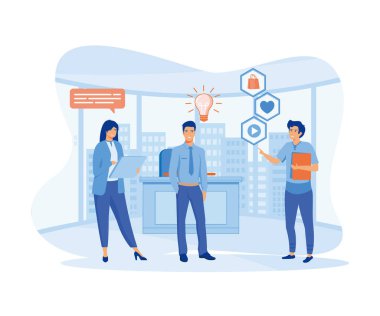 Soyut hedefleme stratejileri, tüketici davranışları ve soyut metaforların toplanması. düz vektör modern illüstrasyon