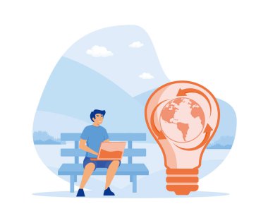 Yuvarlak ekonomi. Sürdürülebilir ekonomik büyüme stratejisi. düz vektör modern illüstrasyon