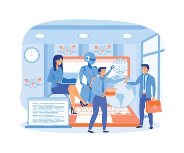 IOT, Dijital Dönüşüm, yapay zeka teknolojisi, otomasyon ve bulut hesaplama. Ağ pankartları, bilgi grafikleri, cep telefonu için. düz vektör modern illüstrasyon