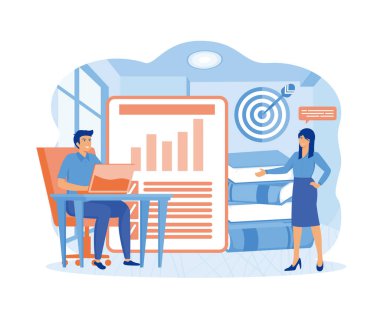 Denetim konsepti. İş operasyonu araştırma ve analizi. Mali teftiş. düz vektör modern illüstrasyon