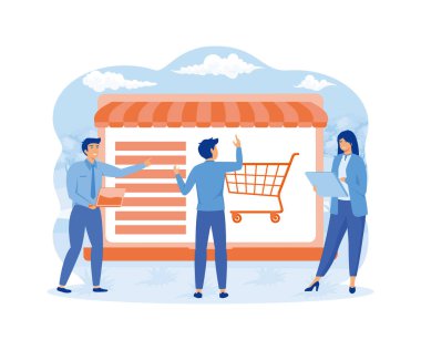 Doğrulama emri. İnternet üzerinden alışveriş satın alma işlemi. düz vektör modern illüstrasyon