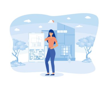 Sanal emlak zemin planları, emlakçı reklamları. düz vektör modern illüstrasyon