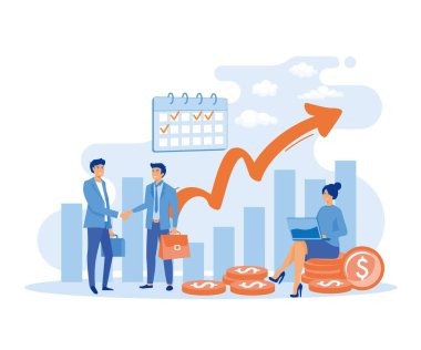 Ortaklık, takım çalışması, işbirliği başlatma, hedef indirme sayfası web sitesi. düz vektör modern illüstrasyon