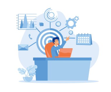 Performans araçları ve yazılım çözümleri soyut konsept vektör illüstrasyon seti. İş zekası. düz vektör modern illüstrasyon