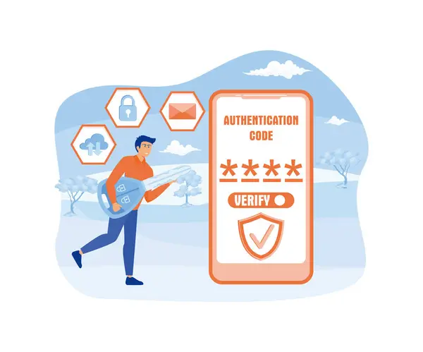 Otp Authentifizierung Secure Verification Einmalpasswort Für Sichere Transaktionen Digitalen Zahlungsverkehr lizenzfreie Stockvektoren
