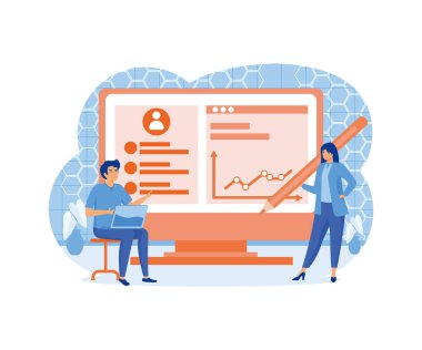 Business incubator online service or platform. Business people and investors supporting new businesses. Online service. flat vector modern illustration