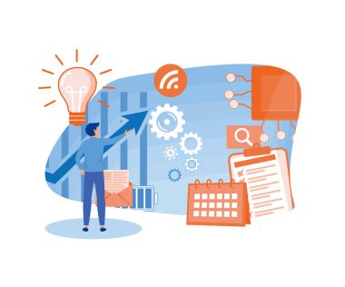 Performans araçları ve yazılım çözümleri soyut kavram. İş zekası, yenilikçi çözüm, veri analizi. düz vektör modern illüstrasyon