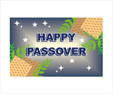 Hamursuz Bayramı konsepti. Matzo, çiçekler, bitkiler, Davut 'un yıldızı. Düz vektör modern resimleme 