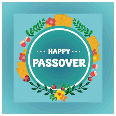 Paskalya tebrik kartı, poster, davetiye, broşür. Mutlu Paskalya yazıları. Yahudi bayramı geçmişi. düz vektör modern illüstrasyon