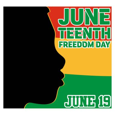 Yıllık Amerikan bayramı, 19 Haziran 'da kutlandı. Düz vektör modern resimleme