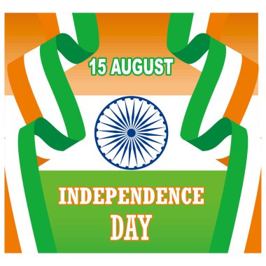 Hint bağımsızlık günü. 15 Ağustos. Düz vektör modern illüstrasyon