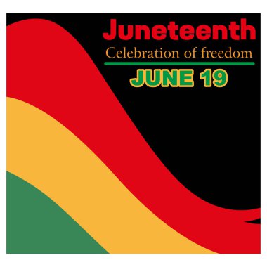 19 Haziran 2022 Afrika Amerika Kurtuluş Günü. Düz vektör modern resimleme