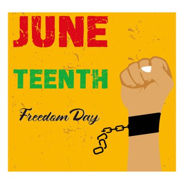 Haziran Özgürlük Günü, Yumruk zinciri kırma günü. Düz vektör modern resimleme