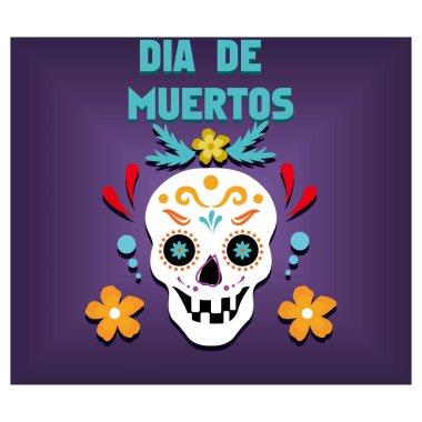 Dia de los muertos posteri. Ölüler Günü. Düz vektör modern resimleme