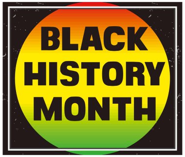 Siyah Tarih Ayı Metni Kutlaması. Düz vektör modern resimleme