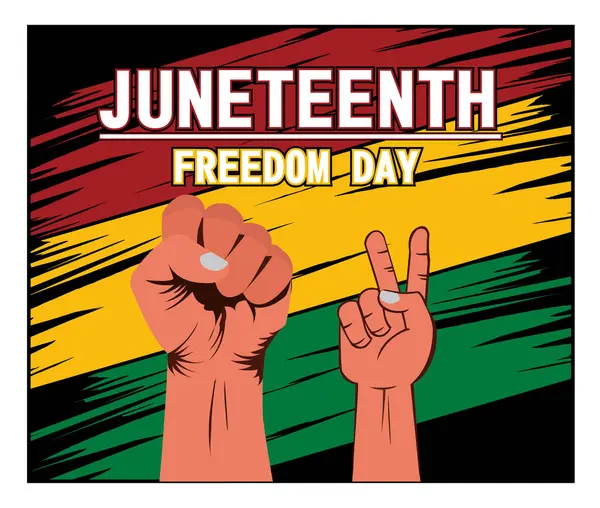 Haziran Özgürlük Günü kutlamaları sembolik jestlerle, özgürlük, birlik ve çeşitliliği vurguluyor. Düz vektör modern resimleme