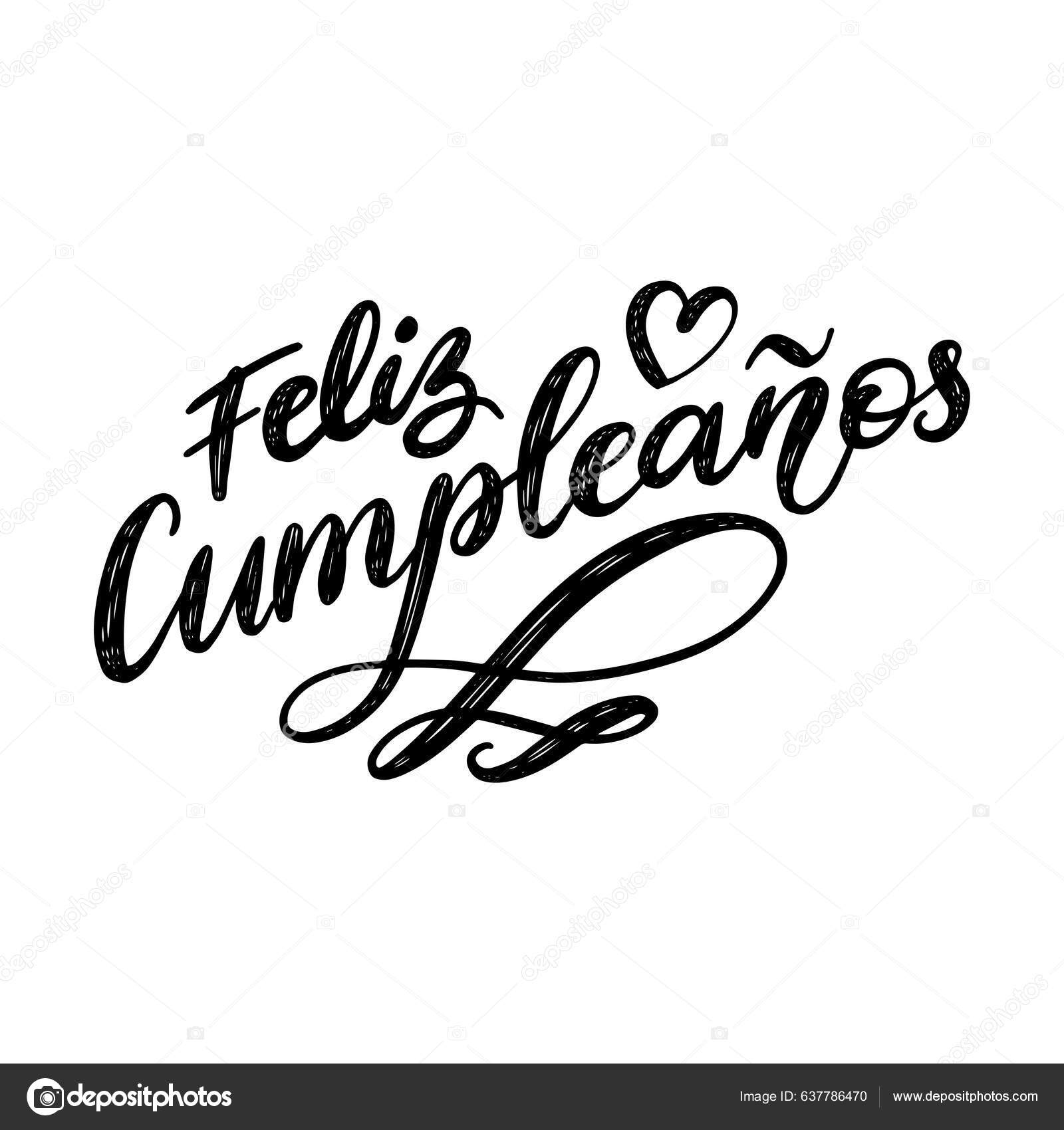 Happy birthday Feliz cumpleanos lettering in spanish 18872666 Vector Art at  Vecteezy