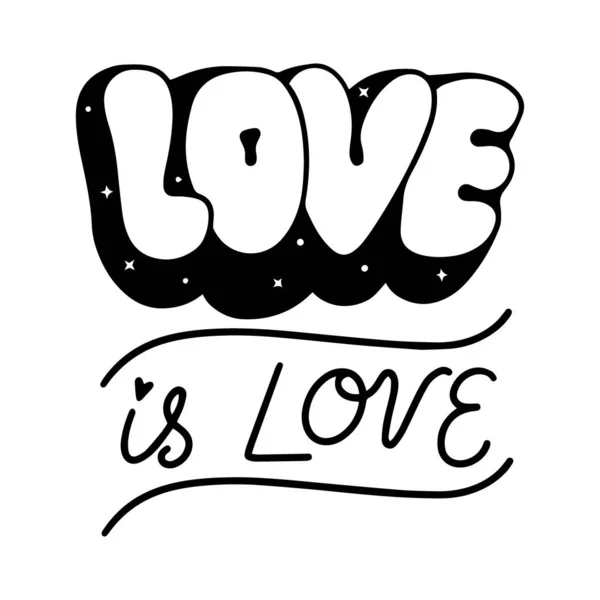 Love Love Lgbt Rights Slogan Vector Hand Lettering Gay Pride — Stock Vector