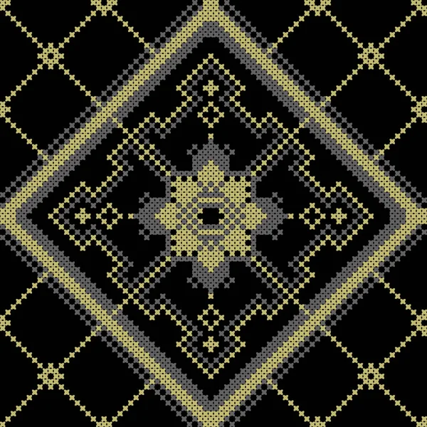 Ornament Based Slavic Patterns Cross Stitch Vector — Stock Vector