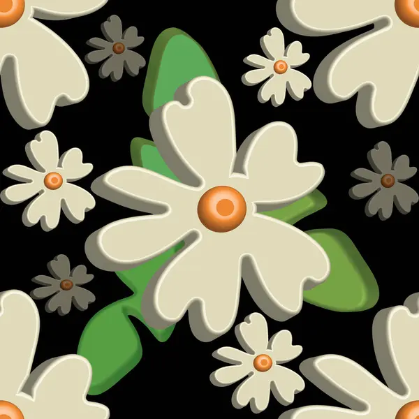 Decorative flower. Chamomile. image on a white and colored background. Seamless pattern. Decorative flower. Chamomile. image on a white and colored background. Seamless pattern.