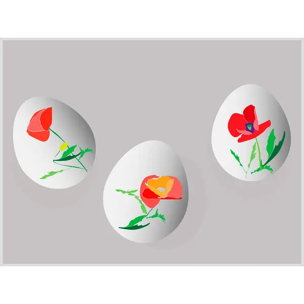 Tavuk Yumurtası Beyaz Arka Planda Görüntü Vektör — Stok Vektör