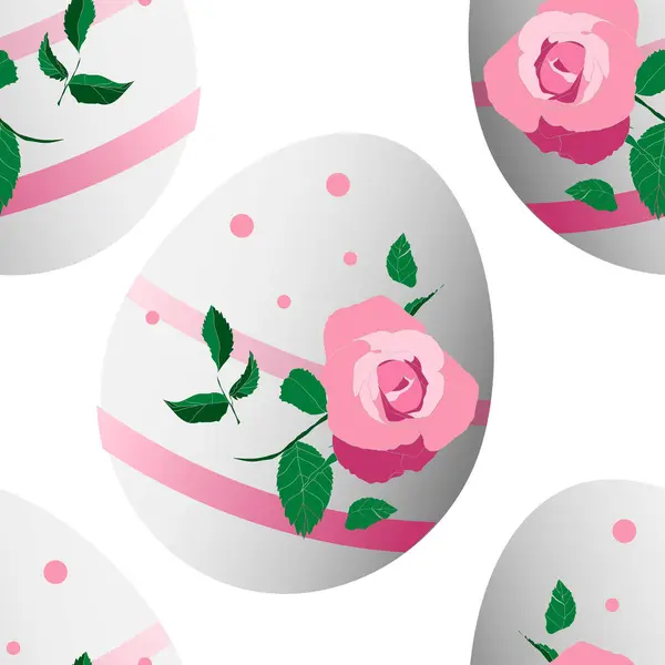 Tavuk Yumurtası Beyaz Bir Arka Planda Görüntü Kusursuz Bir Model — Stok Vektör