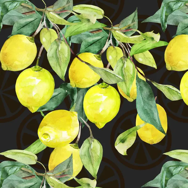 Lemon Nahtloses Muster Nahtloses Muster Auf Weißem Und Farbigem Hintergrund — Stockfoto