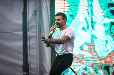 Sydney, Avustralya - 13 Ekim 2018: Liam Payne, Royal Randwick Hipodromu 'nda 13 Ekim 2018 tarihinde TAB Everest Yarış Günü' nde sahne aldı..