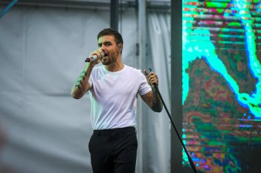 Sydney, Avustralya - 13 Ekim 2018: Liam Payne, Royal Randwick Hipodromu 'nda 13 Ekim 2018 tarihinde TAB Everest Yarış Günü' nde sahne aldı..