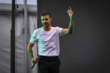 Sydney, Avustralya - 13 Ekim 2018: Liam Payne, Royal Randwick Hipodromu 'nda 13 Ekim 2018 tarihinde TAB Everest Yarış Günü' nde sahne aldı..