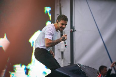 Sydney, Avustralya - 13 Ekim 2018: Liam Payne, Royal Randwick Hipodromu 'nda 13 Ekim 2018 tarihinde TAB Everest Yarış Günü' nde sahne aldı..