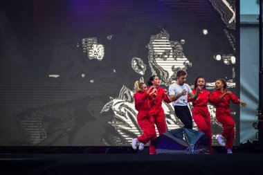 Sydney, Avustralya - 13 Ekim 2018: Liam Payne, Royal Randwick Hipodromu 'nda 13 Ekim 2018 tarihinde TAB Everest Yarış Günü' nde sahne aldı..