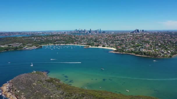 Bela Vista Aérea Drone Alto Ângulo Área Northern Beaches Sydney — Vídeo de Stock