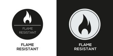 Flame resistant Icon, Vector sign. clipart