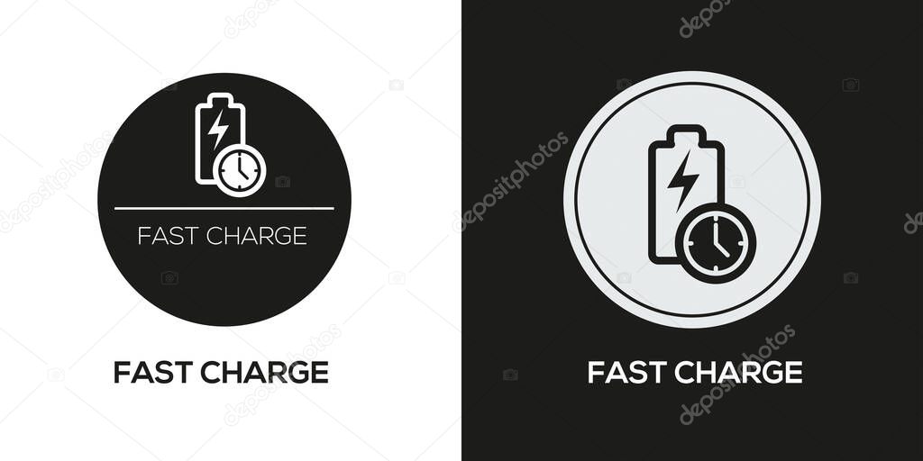 Fast charge Icon, Vector sign.