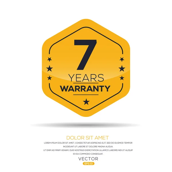 7 yıllık garanti mühürü, vektör etiketi