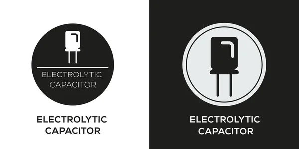 Ikona Kondensatora Elektrolitycznego Znak Wektorowy — Wektor stockowy