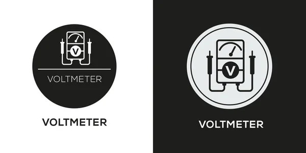 Voltmeter Icon Vector Sign — Stock Vector