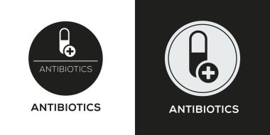 Antibiyotik Simgesi, Vektör işareti.