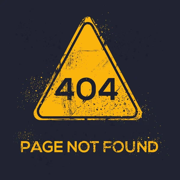 Stop 404 Página Não Encontrada Sinal Aviso Ilustração Vetorial — Vetor de Stock