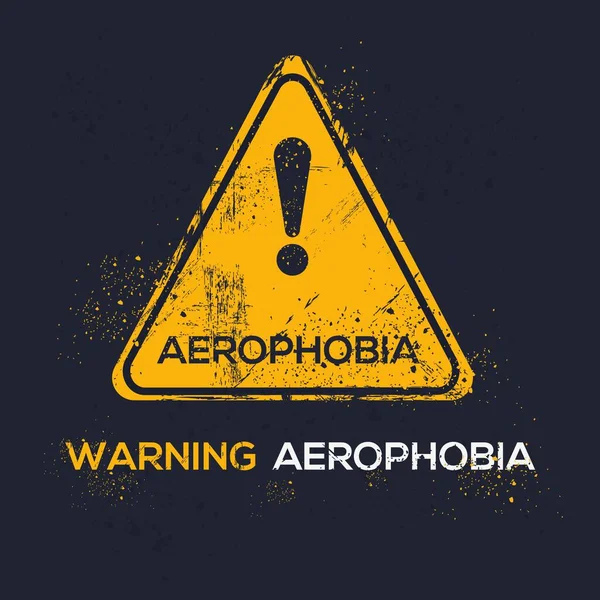 Stop Aerophobie Panneau Avertissement Illustration Vectorielle — Image vectorielle